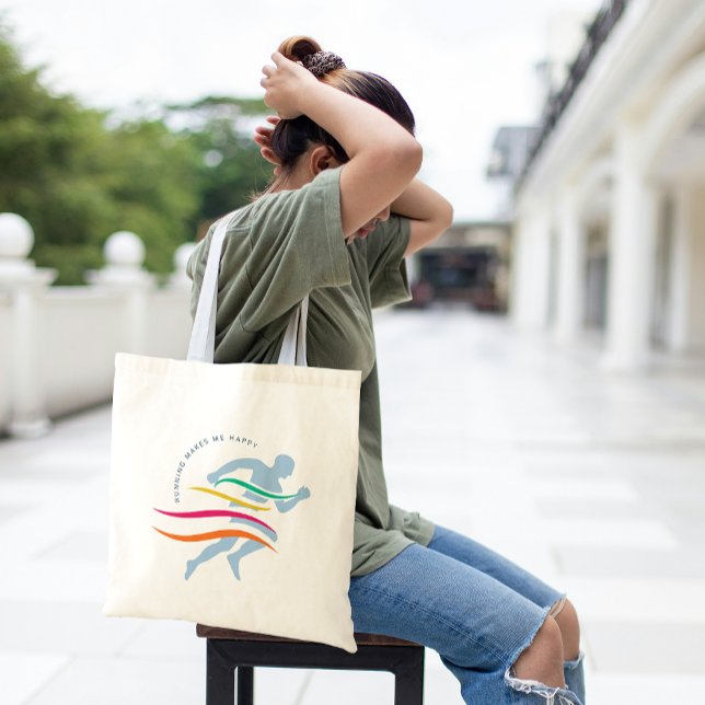 Bolso De Tela Corredora/atleta de texto personalizado (Custom Text Runner/athlete Tote Bag)