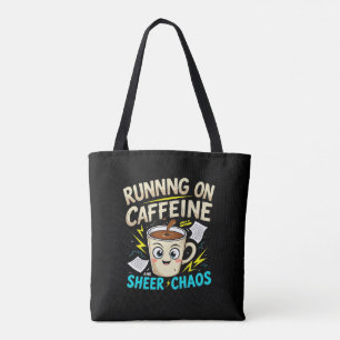 Bolso De Tela Corriendo con Cafeína y Caos Total