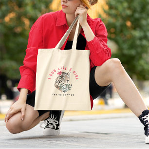Bolso De Tela Corro Como Un Gráfico Motivacional Chica Del Leopa