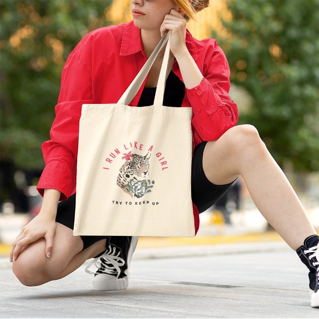 Bolso De Tela Corro Como Un Gráfico Motivacional Chica Del Leopa (Subido por el creador)
