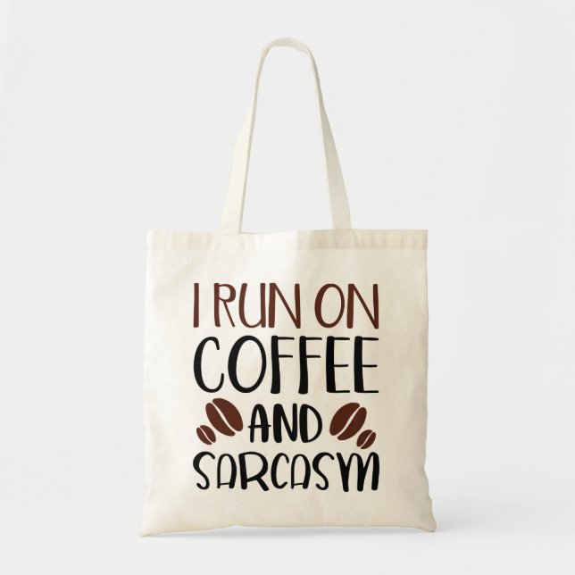 Bolso De Tela Corro En Café Y Sarcasmo (Frente)