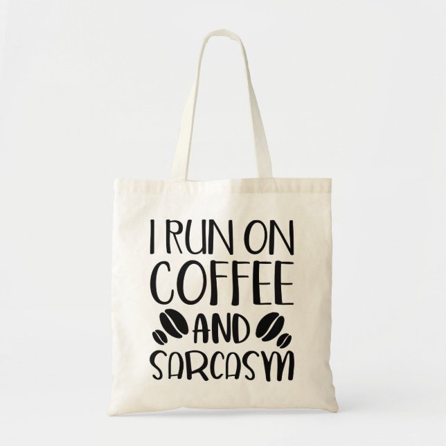 Bolso De Tela Corro En Café Y Sarcasmo (Frente)