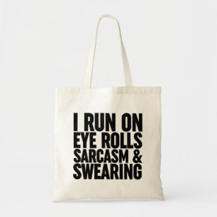 Bolso De Tela Corro En Los Rollos De Ojos, Sarcasmo Y Maldición