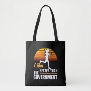 Bolso De Tela Corro mejor que el gobierno Corredora divertida