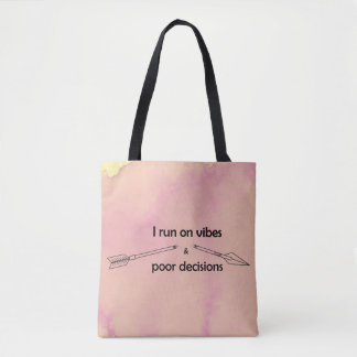 Bolso De Tela Corro sobre vibraciones y malas decisiones Cita sa