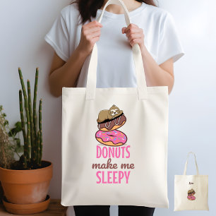 Bolso De Tela Corta eslogan tenebrosa descansando en donuts de s