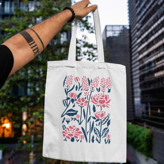 Bolso De Tela Cortar flores rosadas (Subido por el creador)