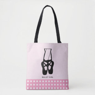 Bolso De Tela Cortas Zapatillas De Ballet Negro En Pointe Ballet