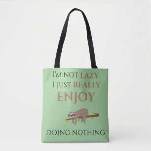 Bolso De Tela Corte Lazy Slots colgando en un árbol gracioso tex