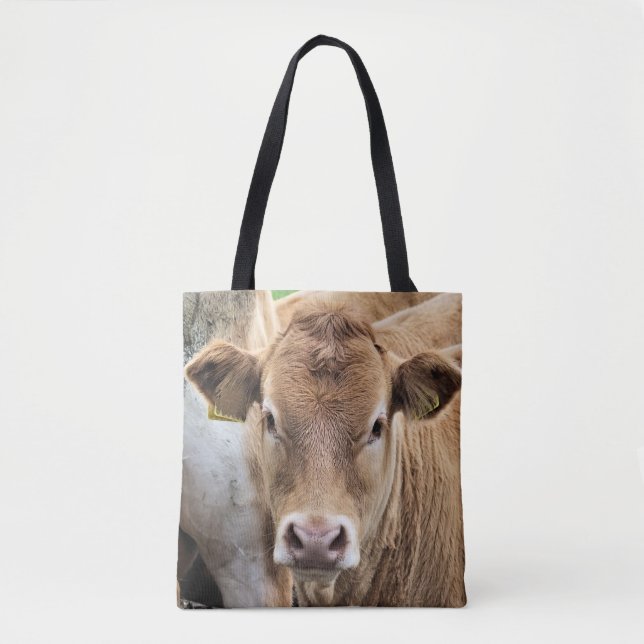 BOLSO DE TELA CORTE PEQUEÑA VACA (Anverso)