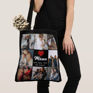 Bolso De Tela Corto corazón te ama la foto del Día de la Madre
