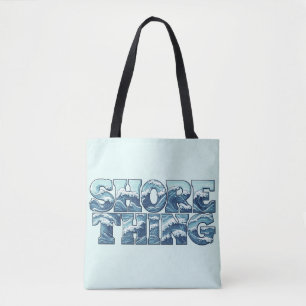 Bolso De Tela Cosa de la Costa Gráfico Retro de Olas del Océan