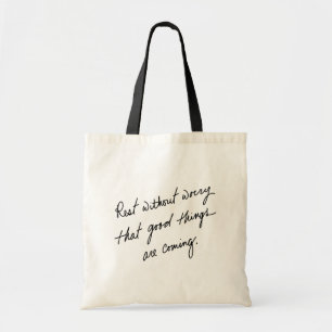 Bolso De Tela Cosas Buenas Vienen Inspiradoras Escritas a Mano