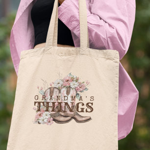 Bolso De Tela Cosas de la abuela como un vaquero occidental que 