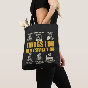 Bolso De Tela Cosas Divertidas de Ciclismo que Hago en Mi Tiempo