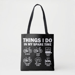 Bolso De Tela Cosas divertidas en bicicleta que hago en mi tiemp