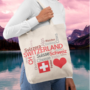 Bolso De Tela Cosas suizas preferidas - amor Suiza de I