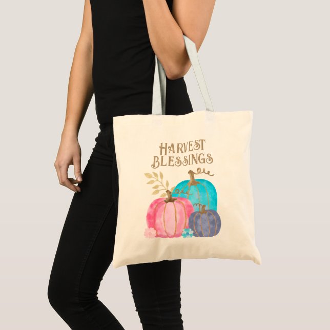 Bolso De Tela Cosecha Bendiciones Pintadas Calabazas Tote Bag (Anverso (producto))