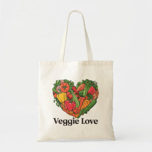 Bolso De Tela Cosecha con el Corazón: Un Amor por las Verduras