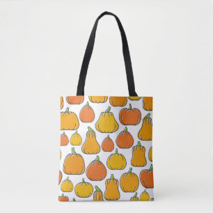 Bolso De Tela Cosecha de calabaza, patrón de verduras estacional