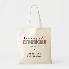 Bolso De Tela Cosmetólogo estético con licencia de personalizado