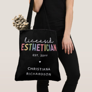 Bolso De Tela Cosmetólogo estético con licencia de personalizado