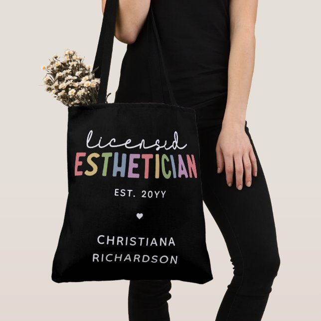 Bolso De Tela Cosmetólogo estético con licencia de personalizado (Detalle)