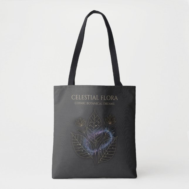Bolso De Tela Cosmic Botanical Shadows & Starry Plant Outlines (Anverso)