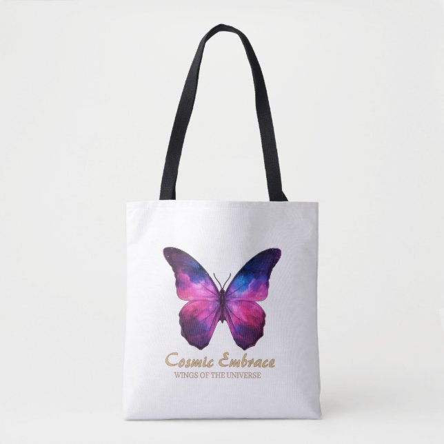 Bolso De Tela Cosmic Butterfly Galaxy Wings (Anverso)