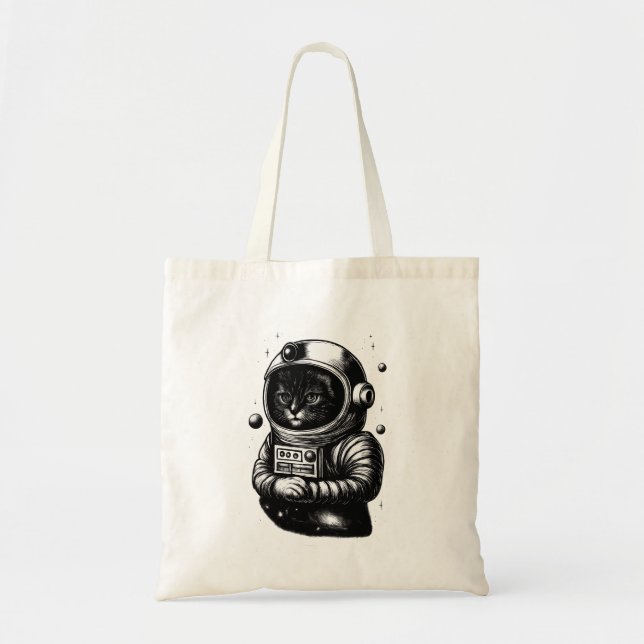 Bolso De Tela Cosmic Cat in Space Helmet - Tote (Frente)
