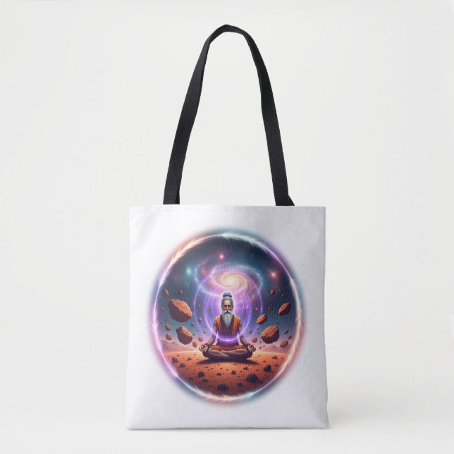 Bolso De Tela Cosmic Meditator Tote Bag - Spiritual Galaxy (Anverso)