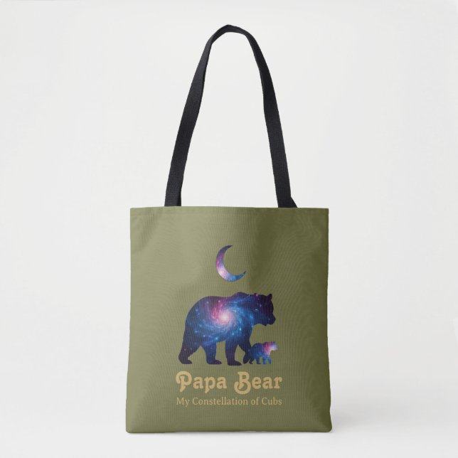 Bolso De Tela Cosmic Papa Bear & Cub (Anverso)