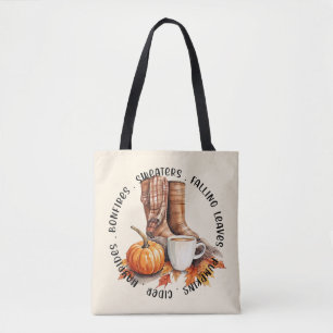 Bolso De Tela Cosmopolita - Boots, especias de calabaza, hoguera