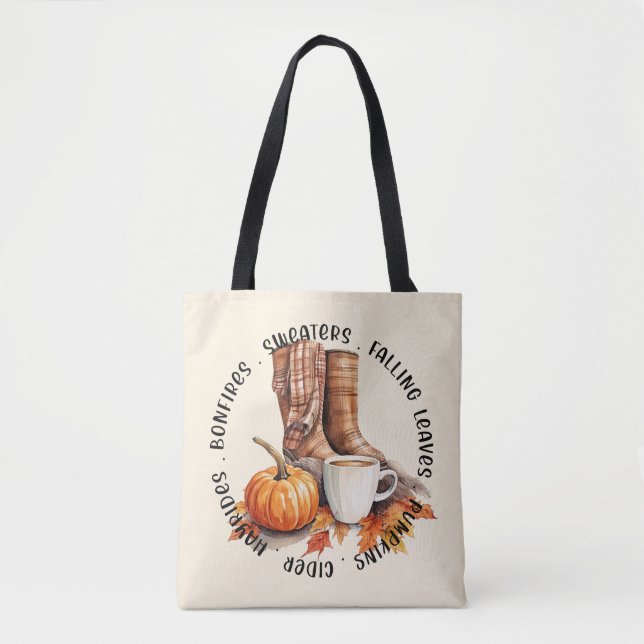 Bolso De Tela Cosmopolita - Boots, especias de calabaza, hoguera (Anverso)