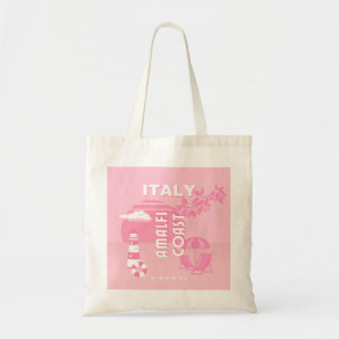 Bolso De Tela Costa Amalfitana, arte de viajes, rosa