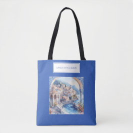 Bolso De Tela Costa Amalfitana Azulejos Azules Italia