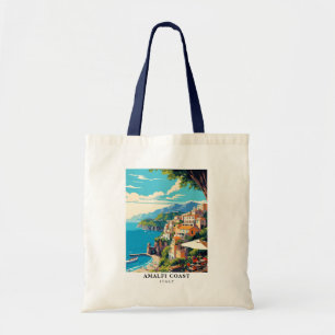 Bolso De Tela Costa Amalfitana Italia Estilo Retro de Viaje Vint