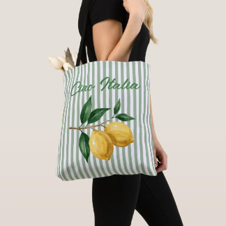Bolso De Tela Costa Amalfitana Limón Salvia Raya Ciao Italia Bie