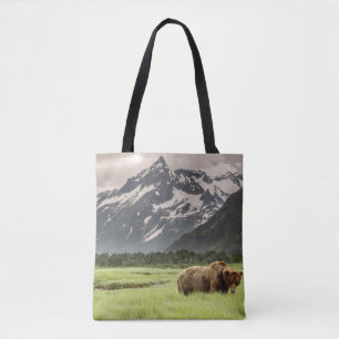 Bolso De Tela Costa de Alaska, oso pardo