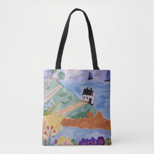 Bolso De Tela Costa de Verano y Flores