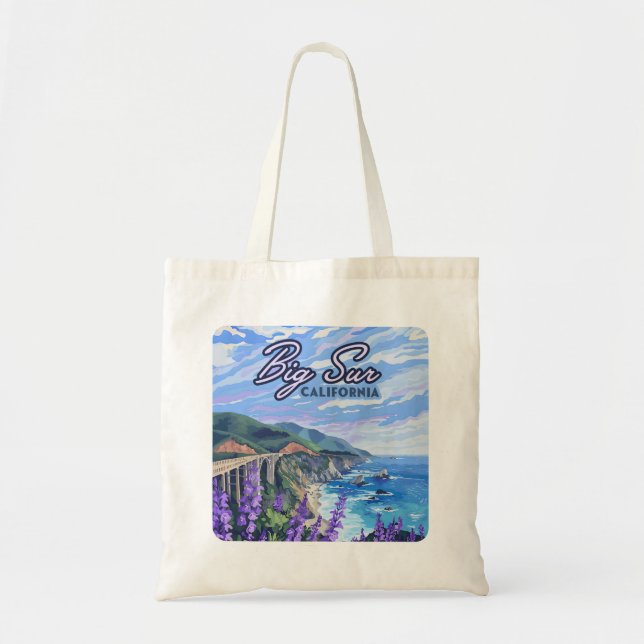 Bolso De Tela Costa Retro Oeste de Big Sur California (Frente)