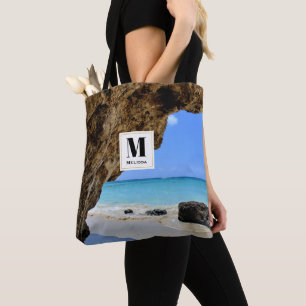 Bolso De Tela Costa Tropical de Playa con Monograma de Gran Rock