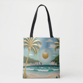 Bolso De Tela Costas doradas