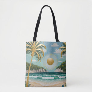 Bolso De Tela Costas doradas