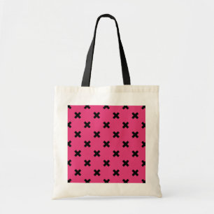 Bolso De Tela Costillas cruzadas negras en fuchsia