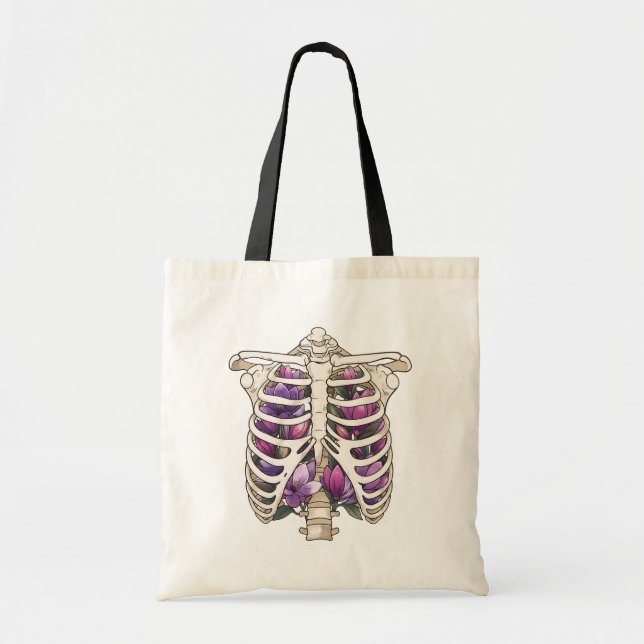 Bolso De Tela Costillas Florales (Frente)