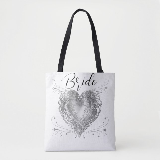 Bolso De Tela Costumbre de boda de novia  (Anverso)