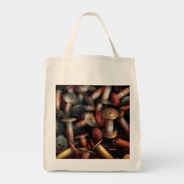 Bolso De Tela Costura - carretes (Frente)