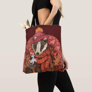 Bolso De Tela Cosy Autumger Badger Art Tote Bag
