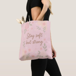 Bolso De Tela Cota floral inspiradora de color rosa – Mantén la